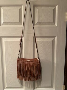 Rebecca Minkoff Brown Leather Fringe Crossbody Bag Tassel Boho